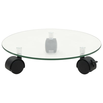 vidaXL Supports roulants à plantes 4 pcs 28 cm Verre trempé Rond