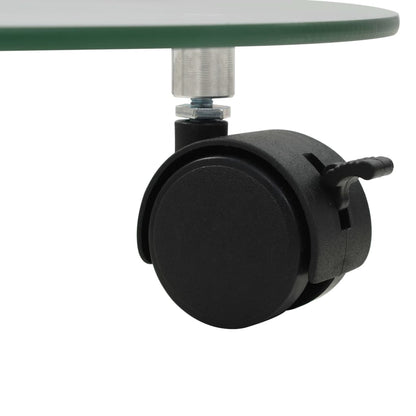 vidaXL Supports roulants à plantes 4 pcs 28 cm Verre trempé Rond