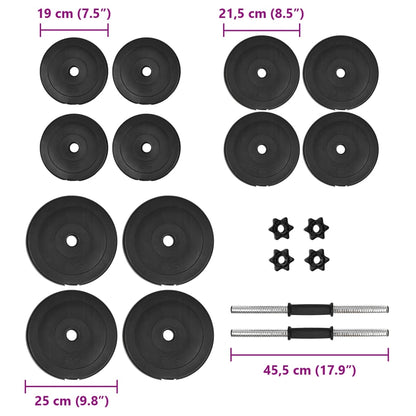 vidaXL Haltère avec plaques 40 kg