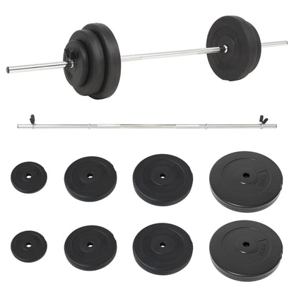 vidaXL Barre d'haltères avec plaques 60 kg