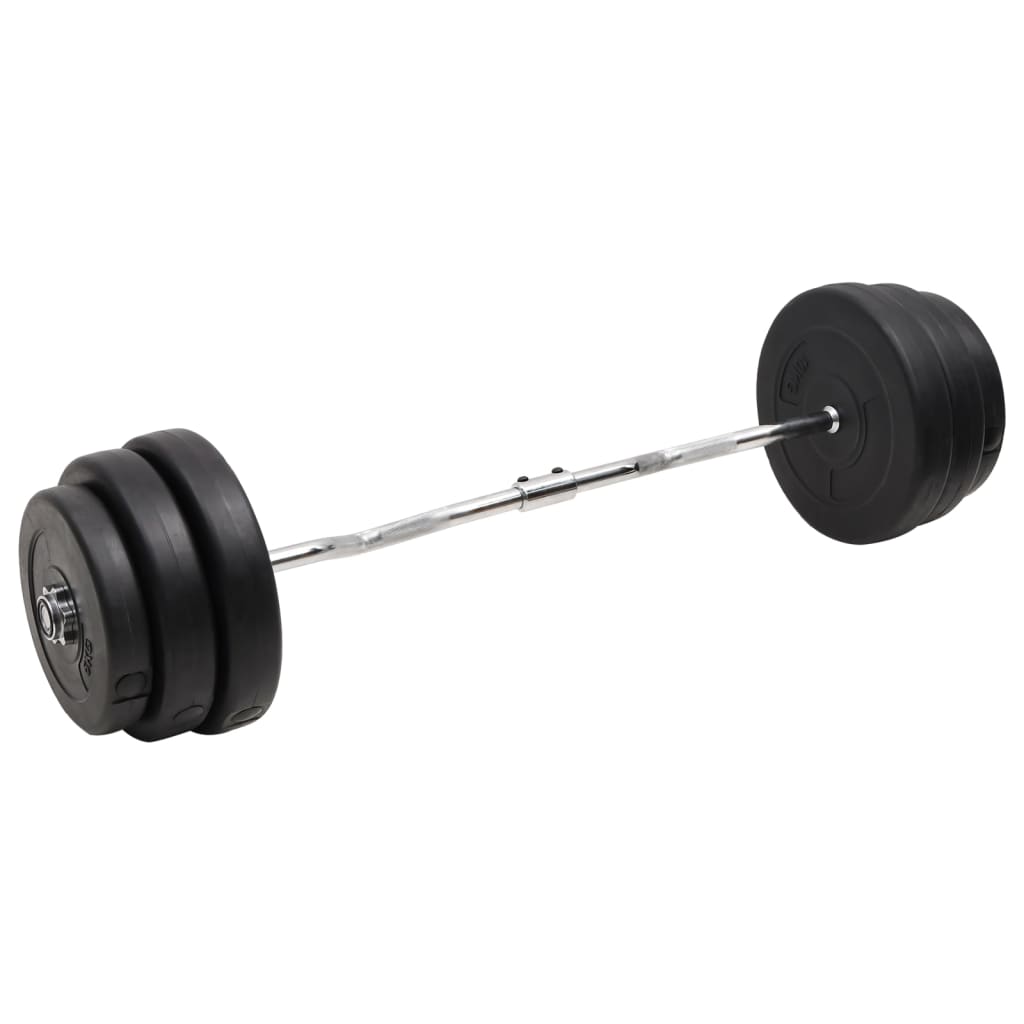 vidaXL Barre d'haltères ondulée avec plaques 90 kg