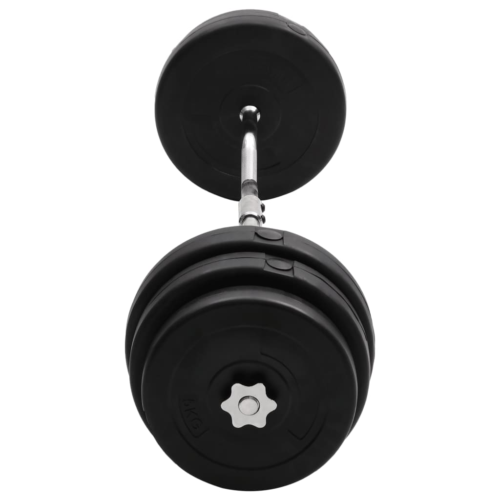 vidaXL Barre d'haltères ondulée avec plaques 90 kg