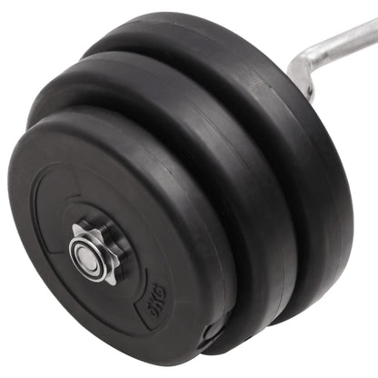 vidaXL Barre d'haltères ondulée avec plaques 90 kg