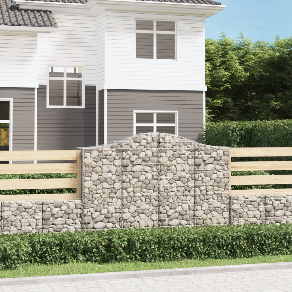 vidaXL Paniers à gabions arqués 50 pcs 200x50x140/160 cm Fer galvanisé