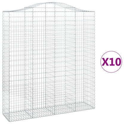 vidaXL Paniers à gabions arqués 10 pcs 200x50x220/240 cm Fer galvanisé