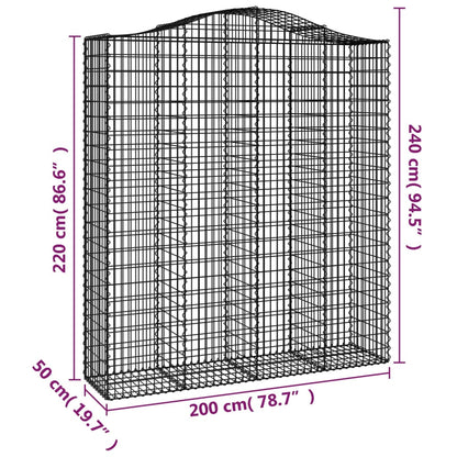 vidaXL Paniers à gabions arqués 10 pcs 200x50x220/240 cm Fer galvanisé
