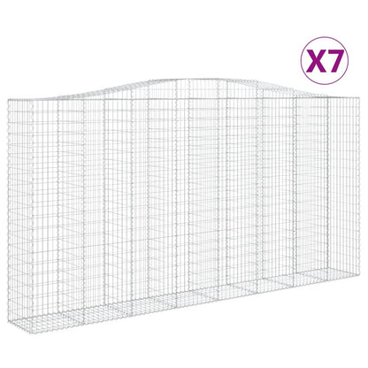 vidaXL Paniers à gabions arqués 7 pcs 400x50x200/220 cm Fer galvanisé