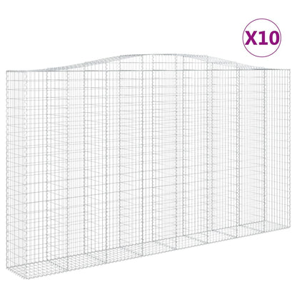vidaXL Paniers à gabions arqués 10 pcs 400x50x220/240 cm Fer galvanisé