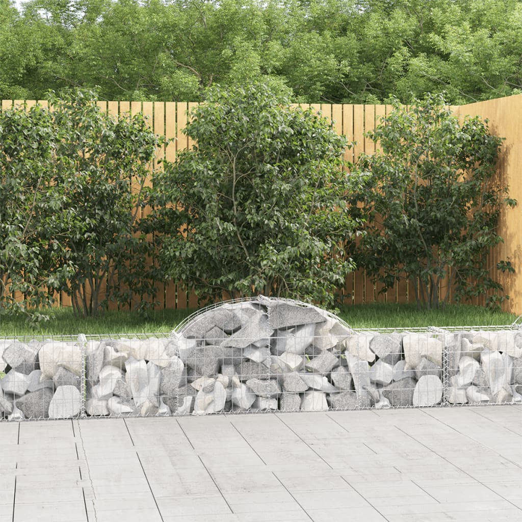 vidaXL Paniers à gabions arqués 7 pcs 200x30x40/60 cm Fer galvanisé