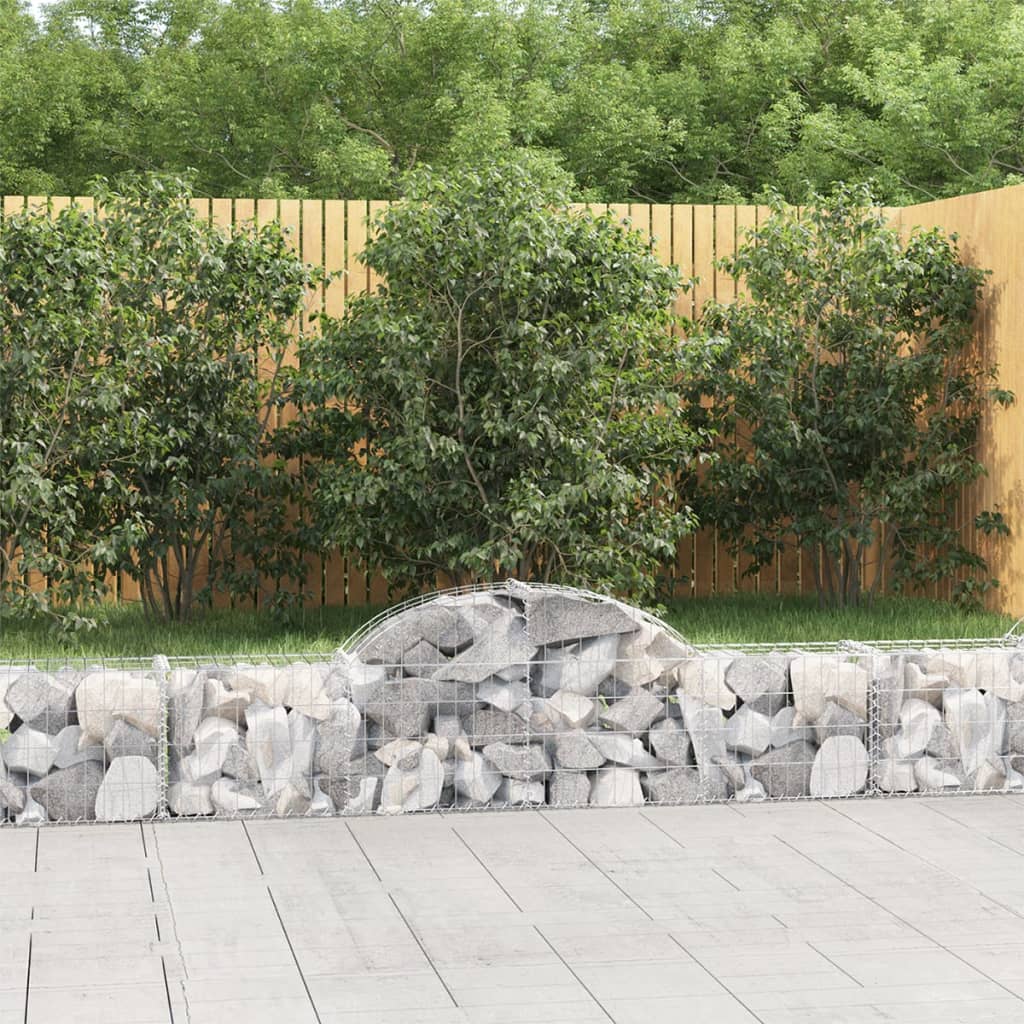 vidaXL Paniers à gabions arqués 14 pcs 200x30x40/60 cm Fer galvanisé