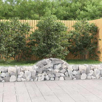 vidaXL Paniers à gabions arqués 14 pcs 200x30x40/60 cm Fer galvanisé