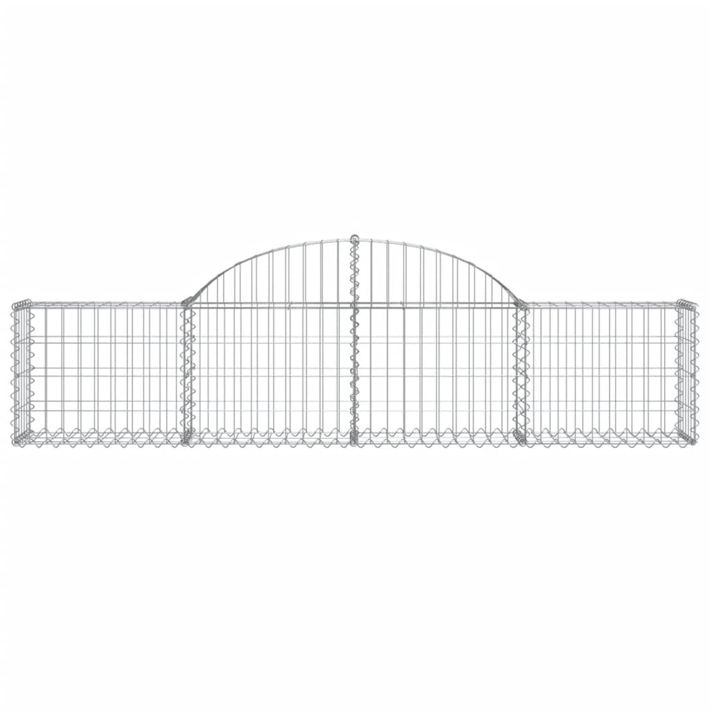 vidaXL Paniers à gabions arqués 15 pcs 200x30x40/60 cm Fer galvanisé
