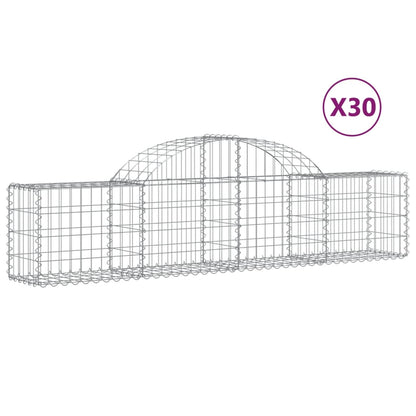 vidaXL Paniers à gabions arqués 30 pcs 200x30x40/60 cm Fer galvanisé