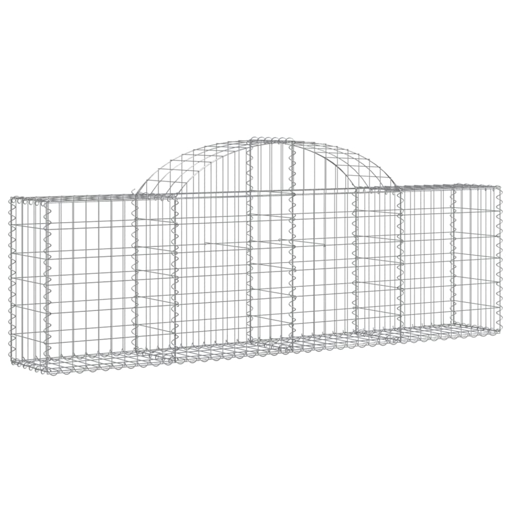 vidaXL Paniers à gabions arqués 25 pcs 200x30x60/80 cm Fer galvanisé