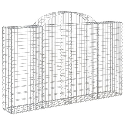 vidaXL Paniers à gabions arqués 30 pcs 200x30x120/140 cm Fer galvanisé