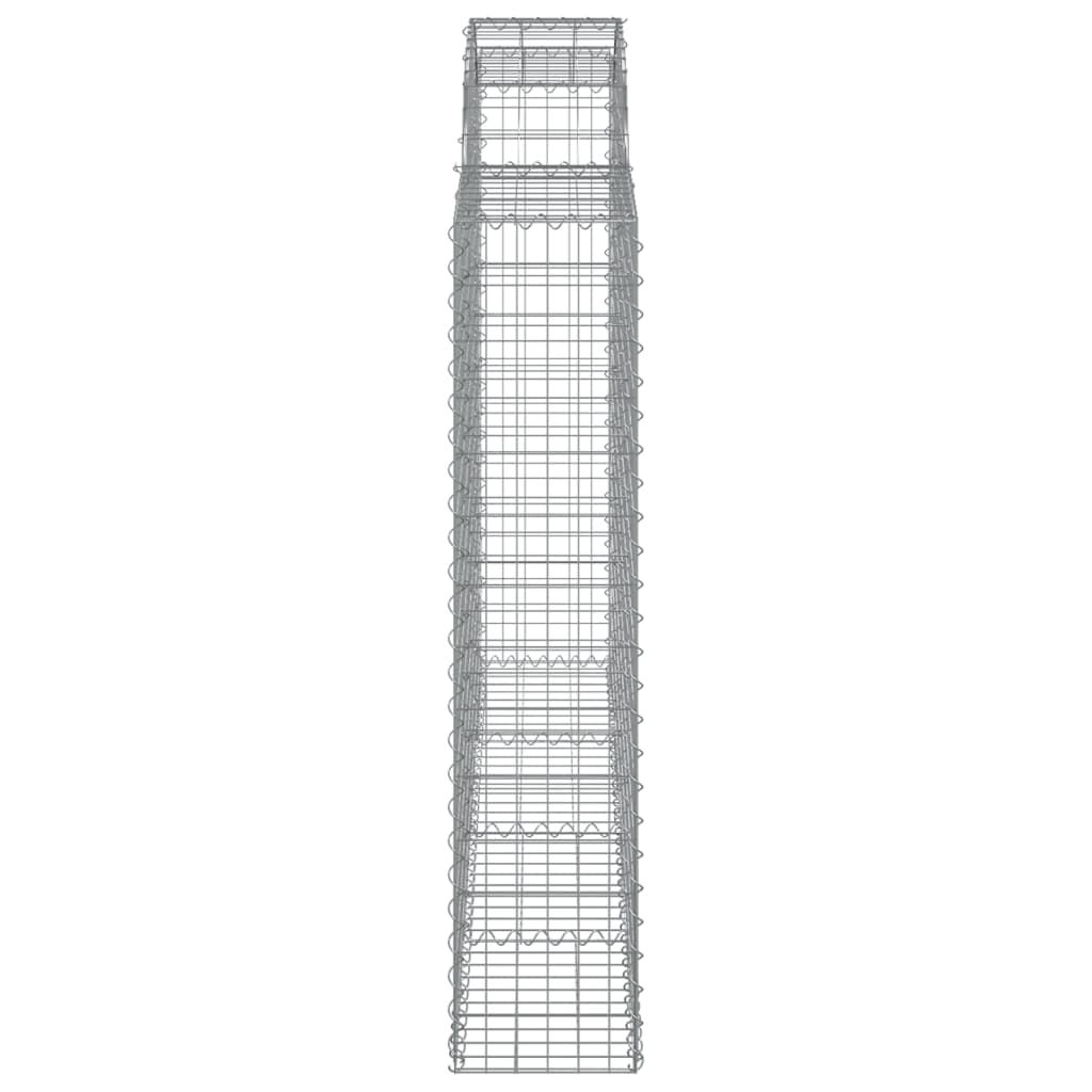 vidaXL Paniers à gabions arqués 7 pcs 200x30x140/160 cm Fer galvanisé