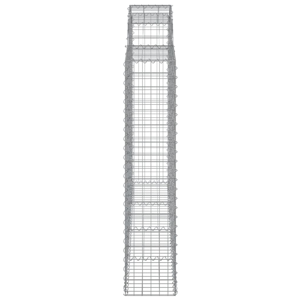 vidaXL Paniers à gabions arqués 8 pcs 200x30x140/160 cm Fer galvanisé