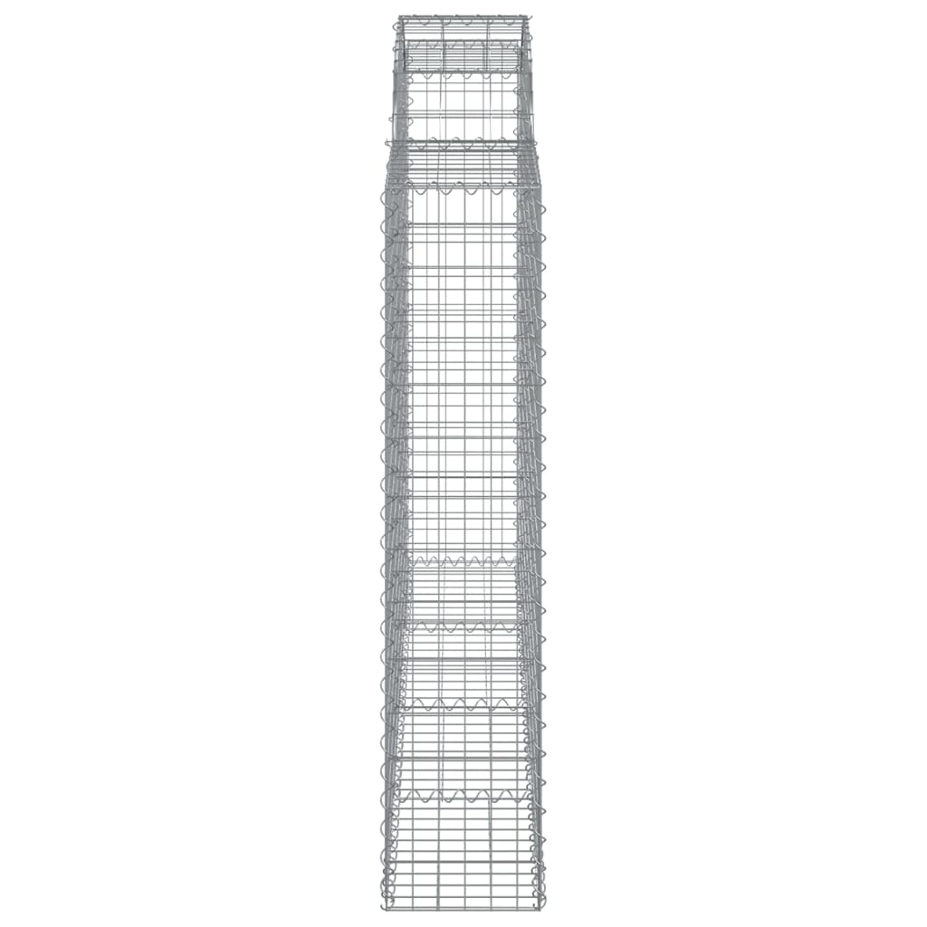 vidaXL Paniers à gabions arqués 9 pcs 200x30x140/160 cm Fer galvanisé