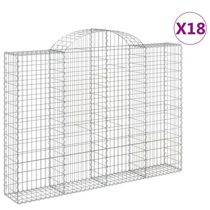 vidaXL Paniers à gabions arqués 18 pcs 200x30x140/160 cm Fer galvanisé