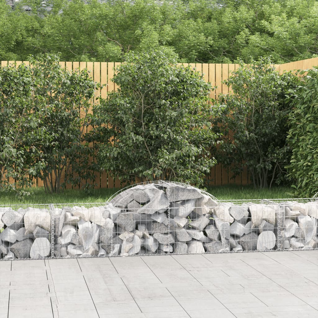 vidaXL Paniers à gabions arqués 40 pcs 200x50x40/60 cm fer galvanisé