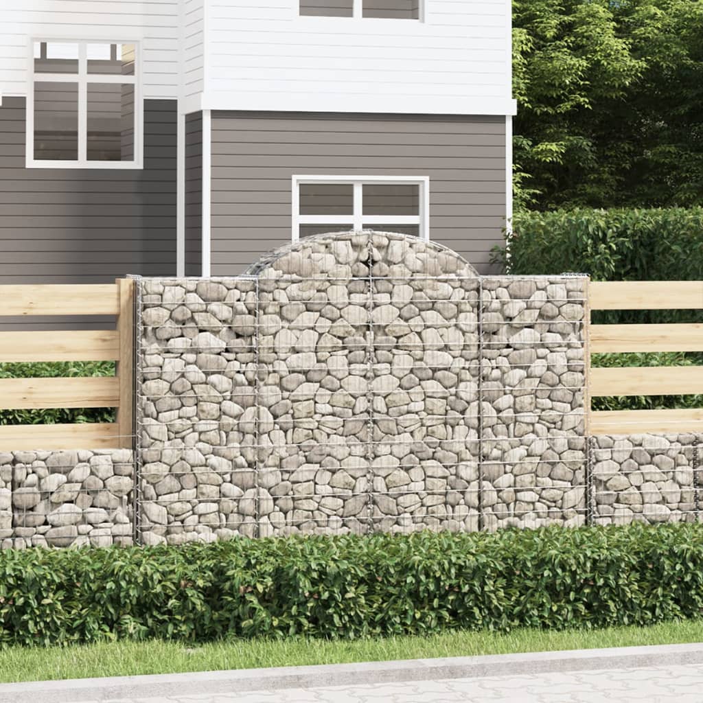 vidaXL Paniers à gabions arqués 40 pcs 200x50x140/160 cm Fer galvanisé