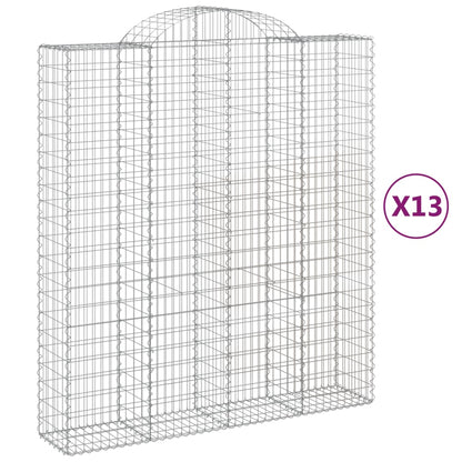 vidaXL Paniers à gabions arqués 13 pcs 200x50x220/240 cm Fer galvanisé