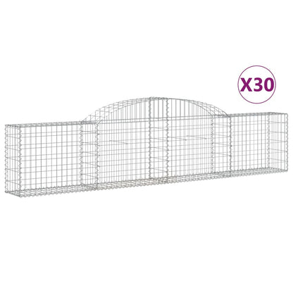 vidaXL Paniers à gabions arqués 30 pcs 300x30x60/80 cm fer galvanisé