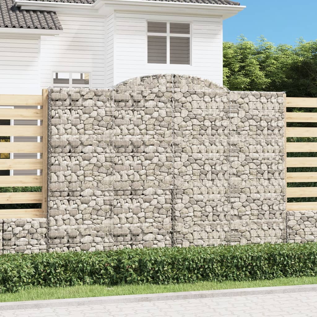 vidaXL Paniers à gabions arqués 8 pcs 300x50x220/240 cm fer galvanisé