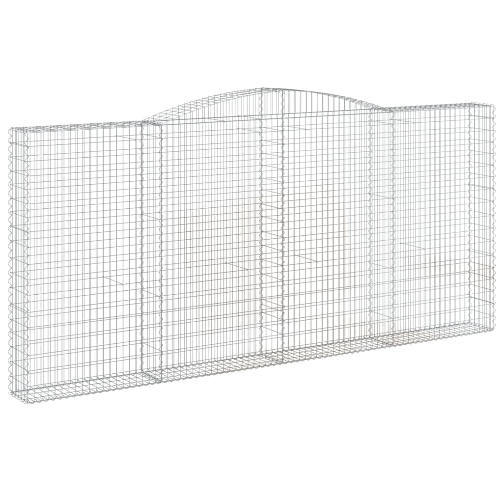vidaXL Paniers à gabions arqués 15 pcs 400x30x180/200 cm Fer galvanisé