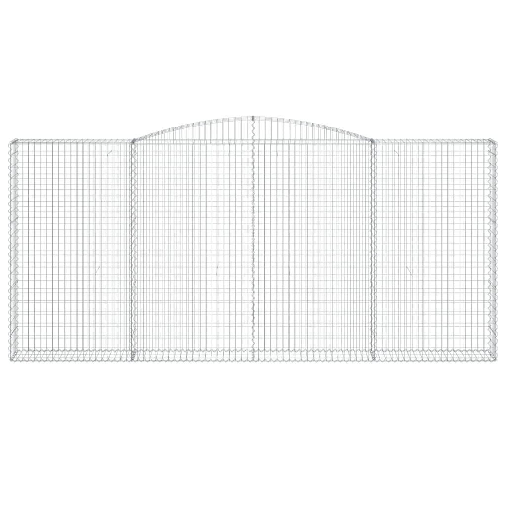vidaXL Paniers à gabions arqués 15 pcs 400x30x180/200 cm Fer galvanisé