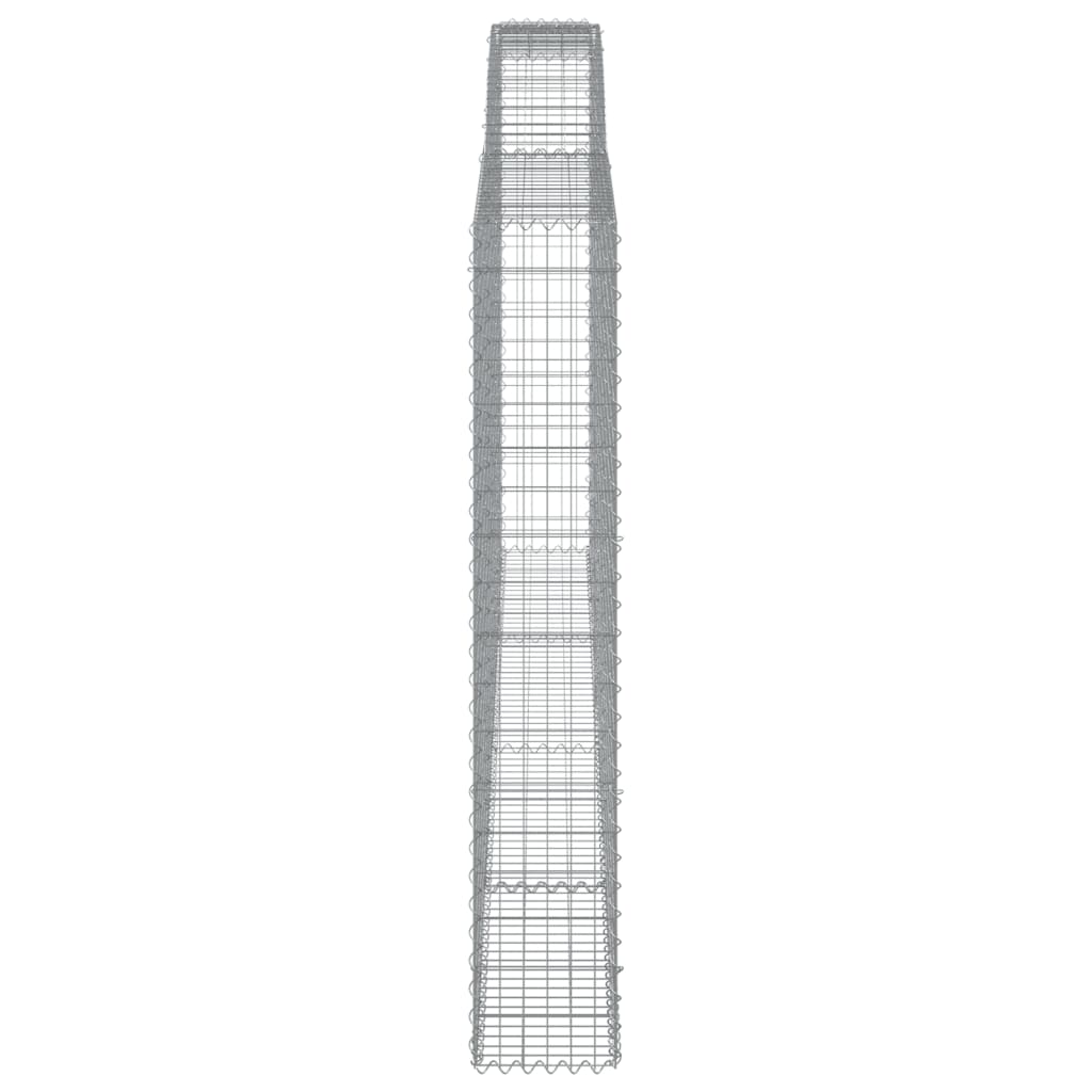 vidaXL Paniers à gabions arqués 15 pcs 400x30x180/200 cm Fer galvanisé
