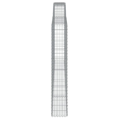 vidaXL Paniers à gabions arqués 15 pcs 400x30x180/200 cm Fer galvanisé