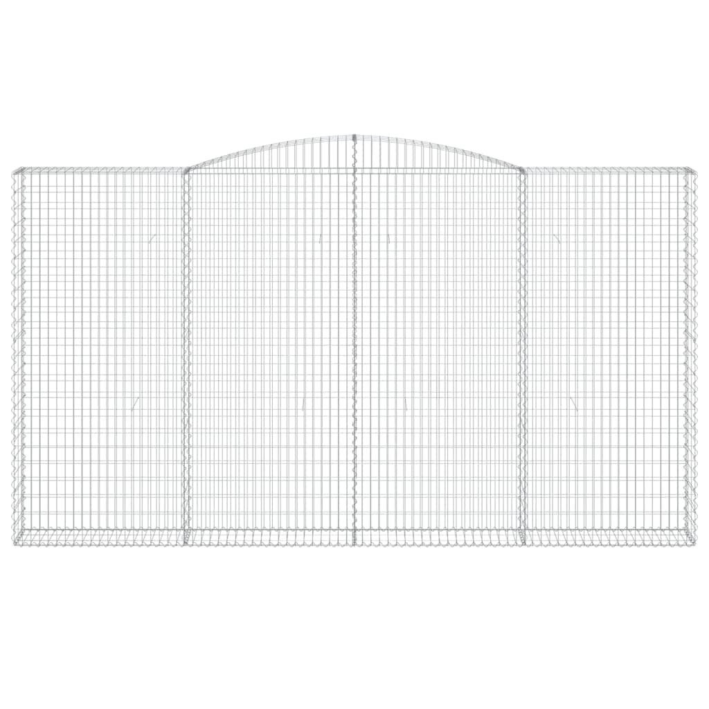vidaXL Paniers à gabions arqués 15 pcs 400x30x220/240 cm Fer galvanisé