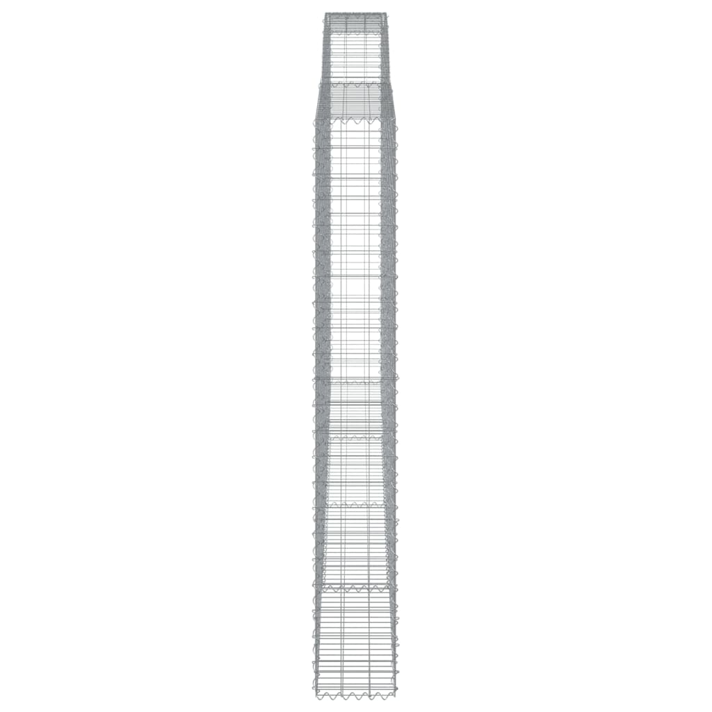 vidaXL Paniers à gabions arqués 15 pcs 400x30x220/240 cm Fer galvanisé