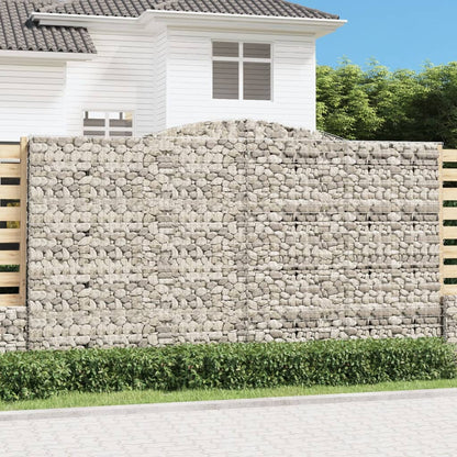 vidaXL Paniers à gabions arqués 15 pcs 400x30x220/240 cm Fer galvanisé