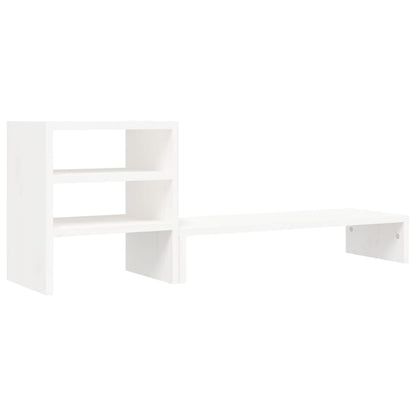 vidaXL Support de moniteur Blanc 81x20x30 cm Bois de pin solide