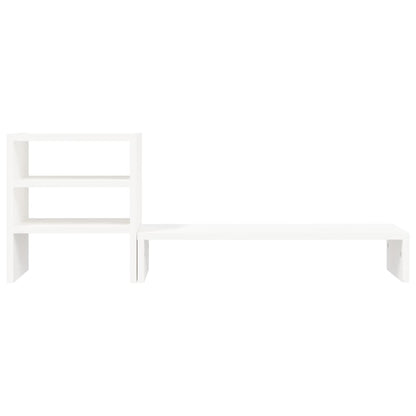 vidaXL Support de moniteur Blanc 81x20x30 cm Bois de pin solide