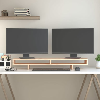vidaXL Support pour moniteur 100x27x14 cm Bois de pin solide