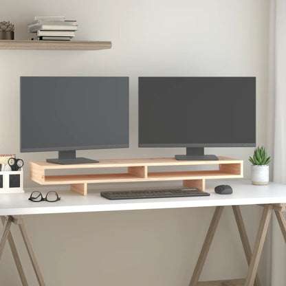 vidaXL Support pour moniteur 100x27x14 cm Bois de pin solide