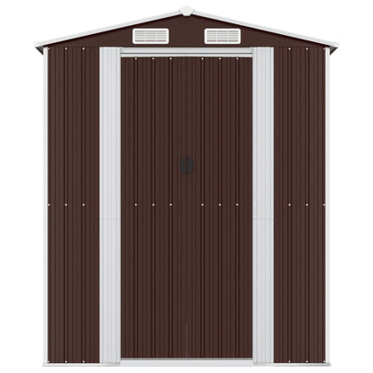 vidaXL Abri de jardin Marron foncé 192x855x223 cm Acier galvanisé