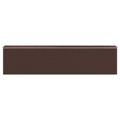 vidaXL Abri de jardin Marron foncé 192x855x223 cm Acier galvanisé