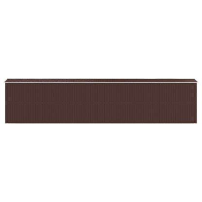 vidaXL Abri de jardin Marron foncé 192x938x223 cm Acier galvanisé
