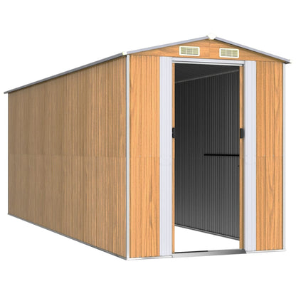 vidaXL Abri de jardin Marron clair 192x523x223 cm Acier galvanisé