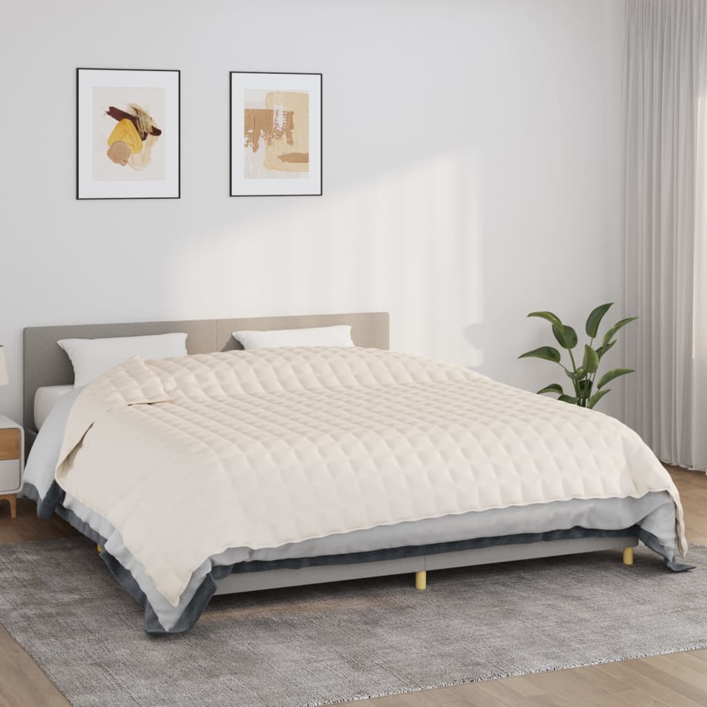 vidaXL Couverture lestée Crème clair 235x290 cm 11 kg Tissu