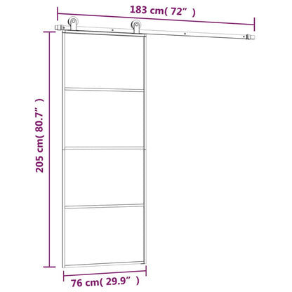 vidaXL Porte coulissante avec kit de quincaillerie 76x205 cm Verre ESG