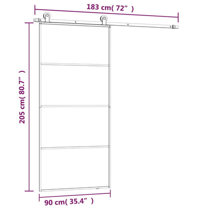 vidaXL Porte coulissante avec kit de quincaillerie 90x205 cm Verre ESG