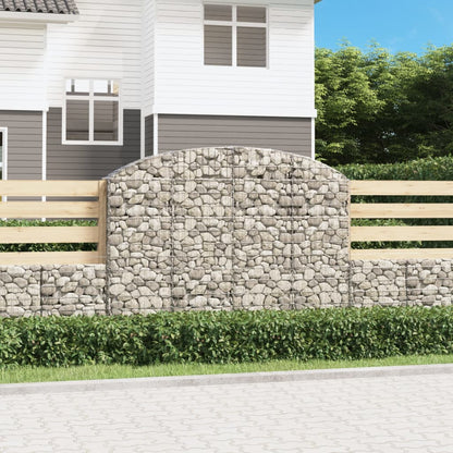 vidaXL Panier de gabions arqué 200x30x140/160 cm Fer galvanisé