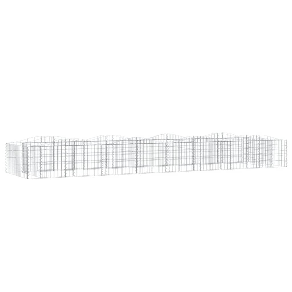vidaXL Lit surélevé à gabions arqué 400x100x50 cm Fer galvanisé