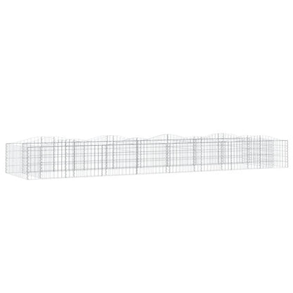vidaXL Lit surélevé à gabions arqué 400x100x50 cm Fer galvanisé