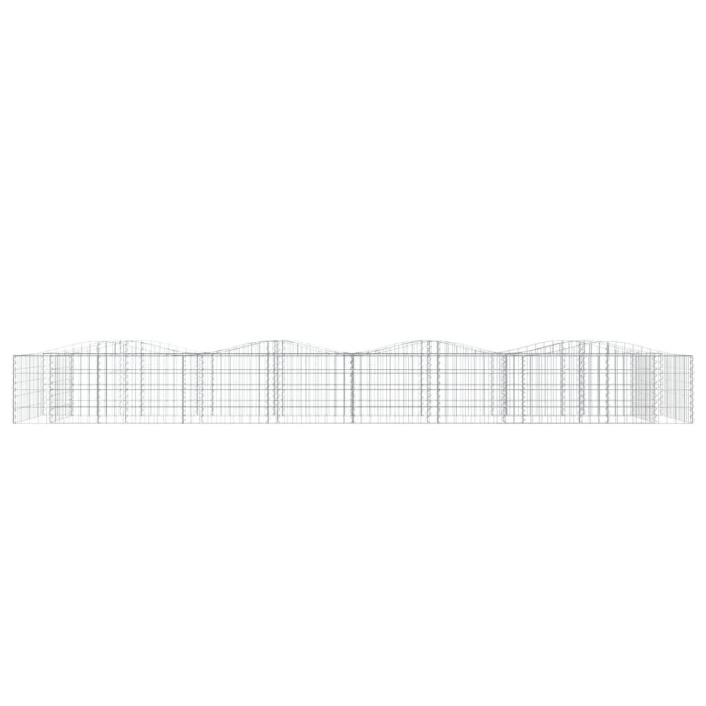 vidaXL Lit surélevé à gabions arqué 400x100x50 cm Fer galvanisé